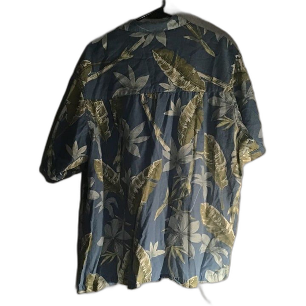 Joe Marlin XXL Men's Hawaiian Shirt Blue Tropical Palm Banana Leaf Rayon Blend